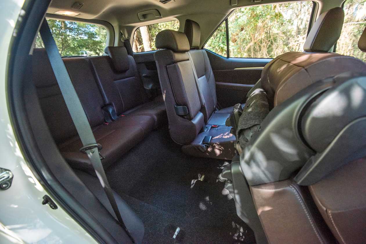 Despite the doorway being a bit tight in the Everest the third-row access was still good (pictured: Toyota Fortuner Crusade).