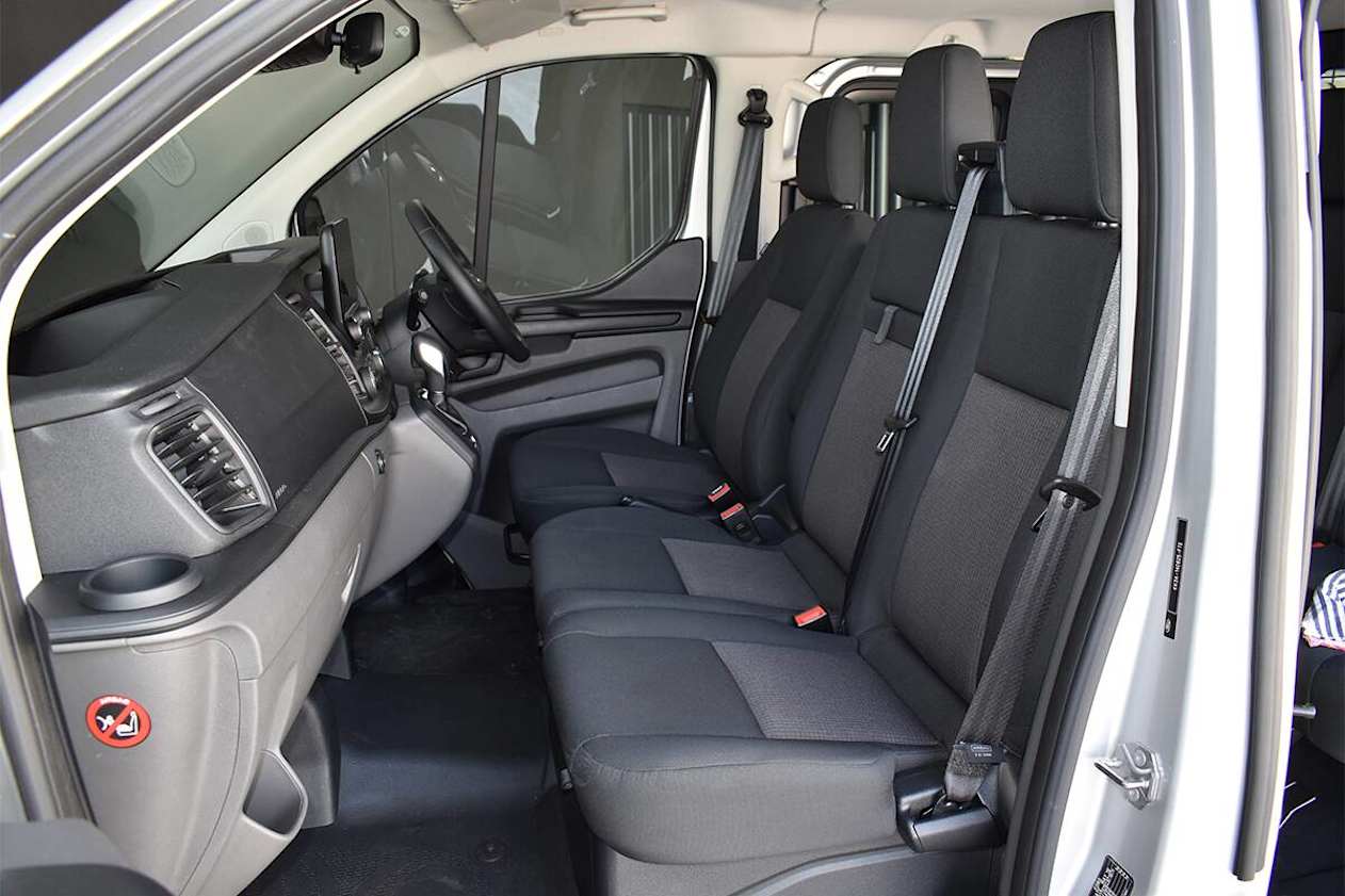 Plentiful cabin storage options start with three levels of storage bins and a large single glovebox. (Ford Transit Custom pictured)