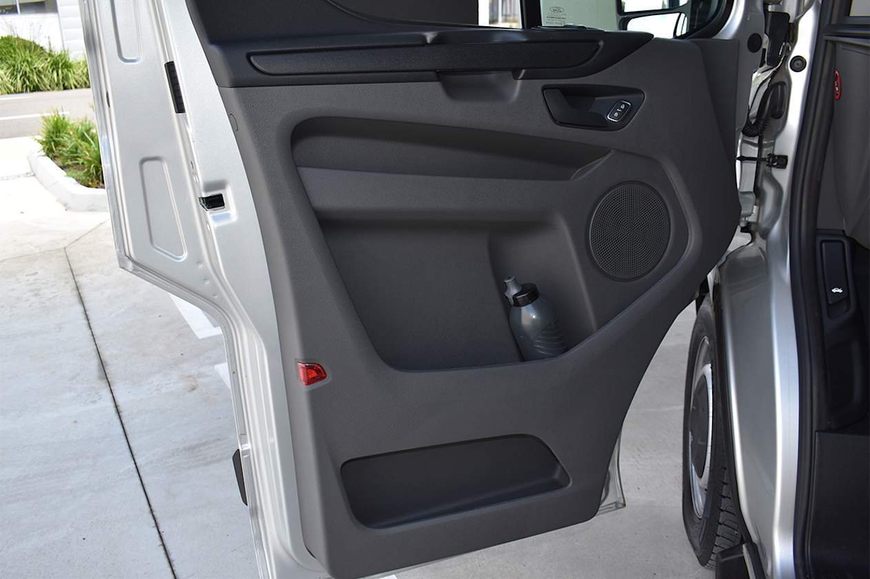 Up front are two large bottle holders in each door.