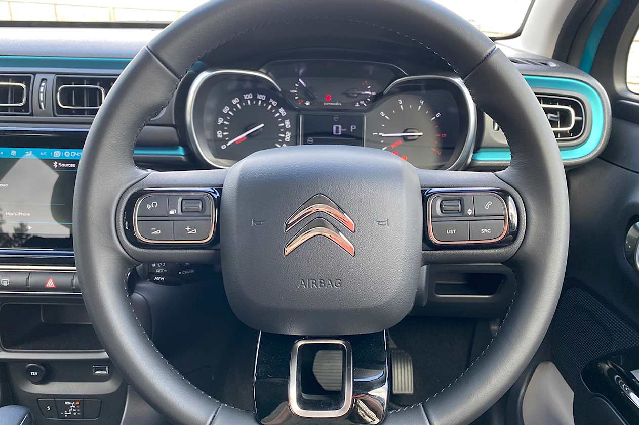 Theres a leather shifter and steering wheel.