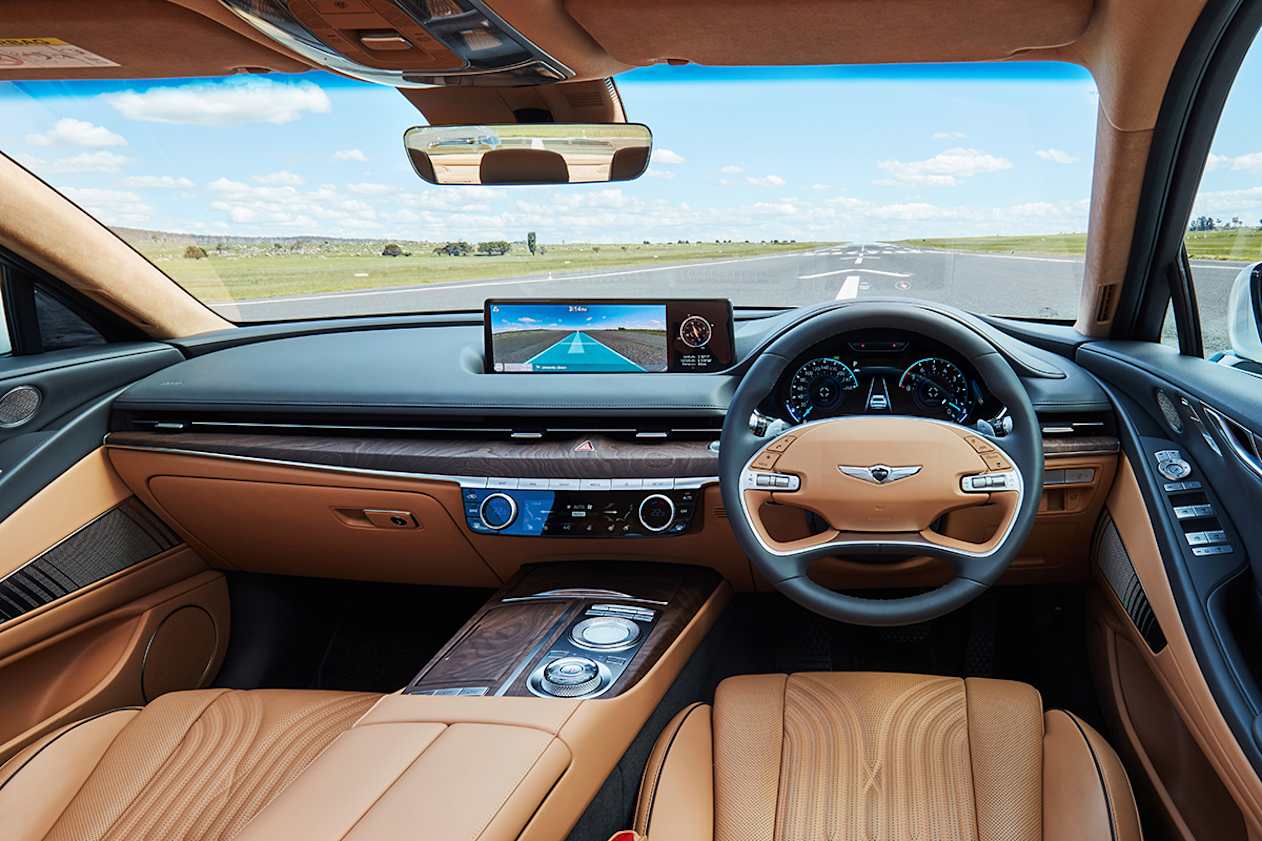 Both G80 grades are also available with an optional Luxury Package, which costs $13,000. (3.5T Luxury Pack variant shown)