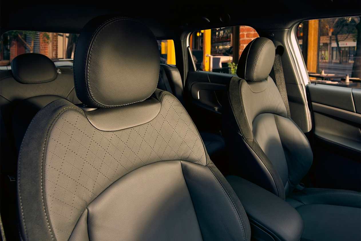 The front seats are what Mini calls "Leather Cross Punch Sports" seats.