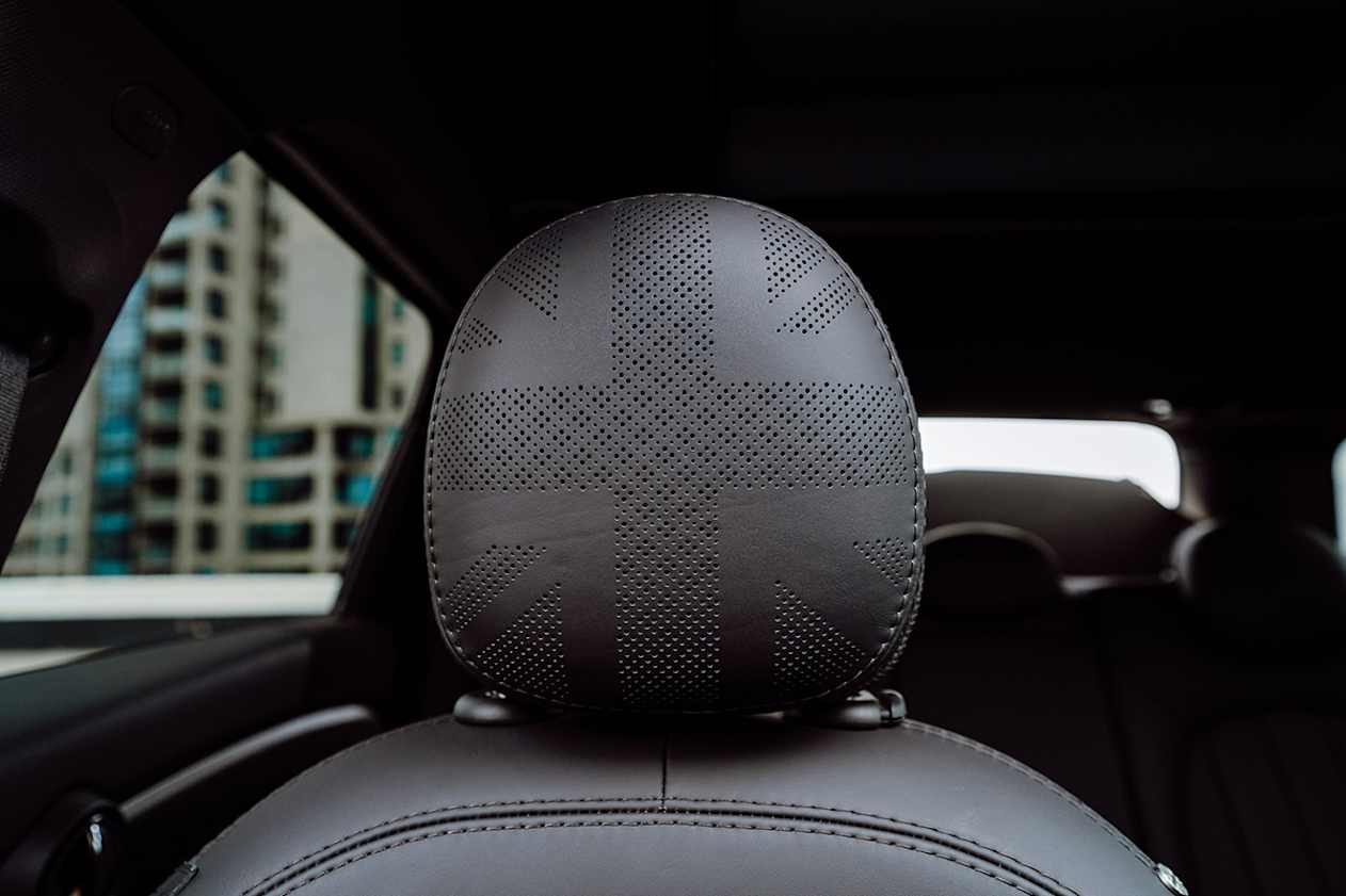 The front seats are what Mini calls "Leather Cross Punch Sports" seats.