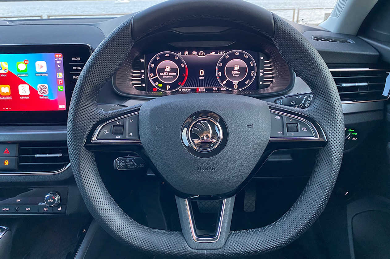 Inside is all grey VW Group, so it&#039;s not especially exciting. (image: Peter Anderson)