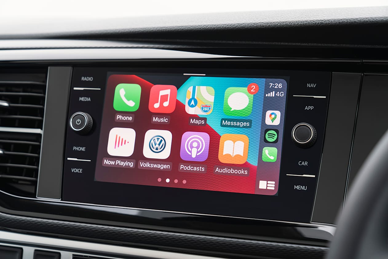The 8.0-inch touchscreen features Apple CarPlay and Android Auto.