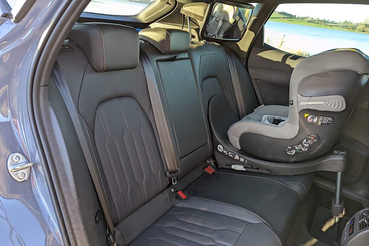 In the back seat, you have a bit more space that you’d think for a coupe SUV. (Image Tung Nguyen)