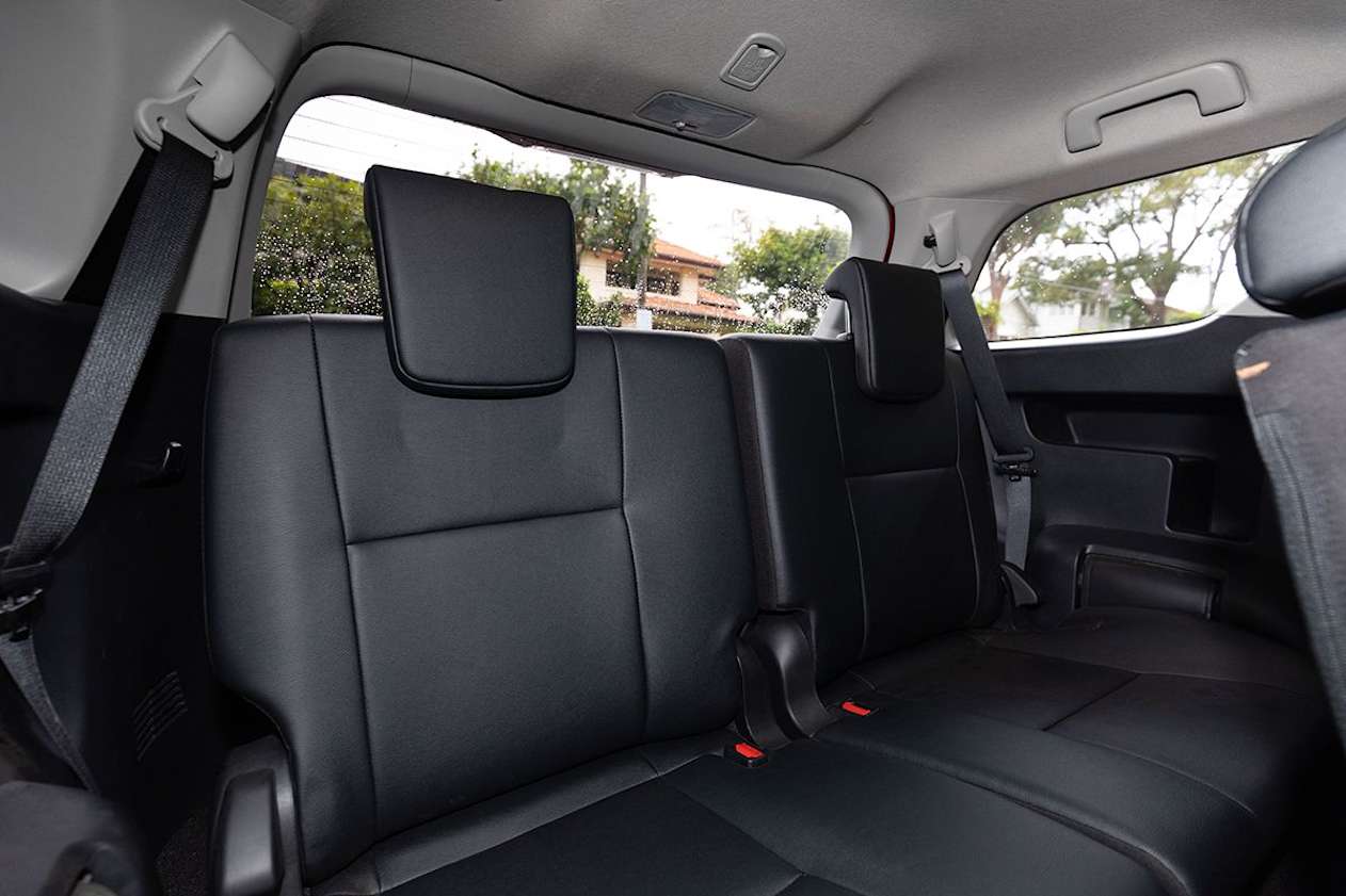 The third row pops down from either side of the boot. 