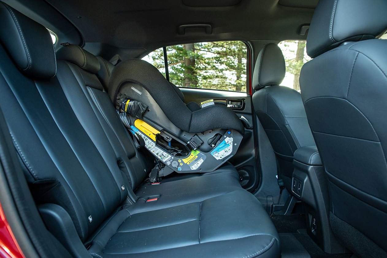 In the back, it feels a bit cramped for the size of the car due to the EV tech that&#039;s packed in. (Image: Tom White)