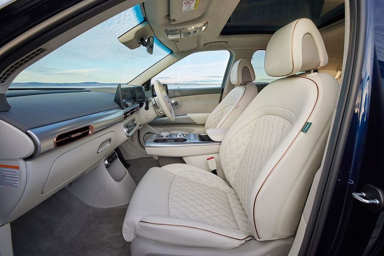 The white interior might age quickly. (AWD variant pictured)