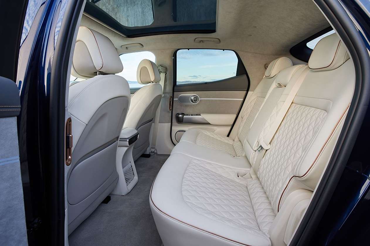 There are ISOFIX points on the outboard seats and top tethers for all three seats. (AWD variant pictured)