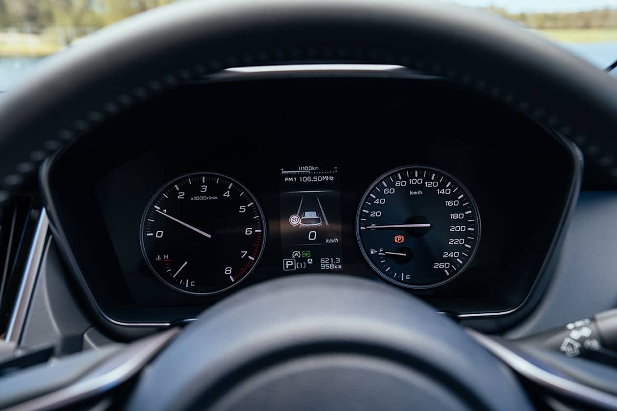 Subaru has kept analogue gauges for the Outback. (Sport variant pictured)