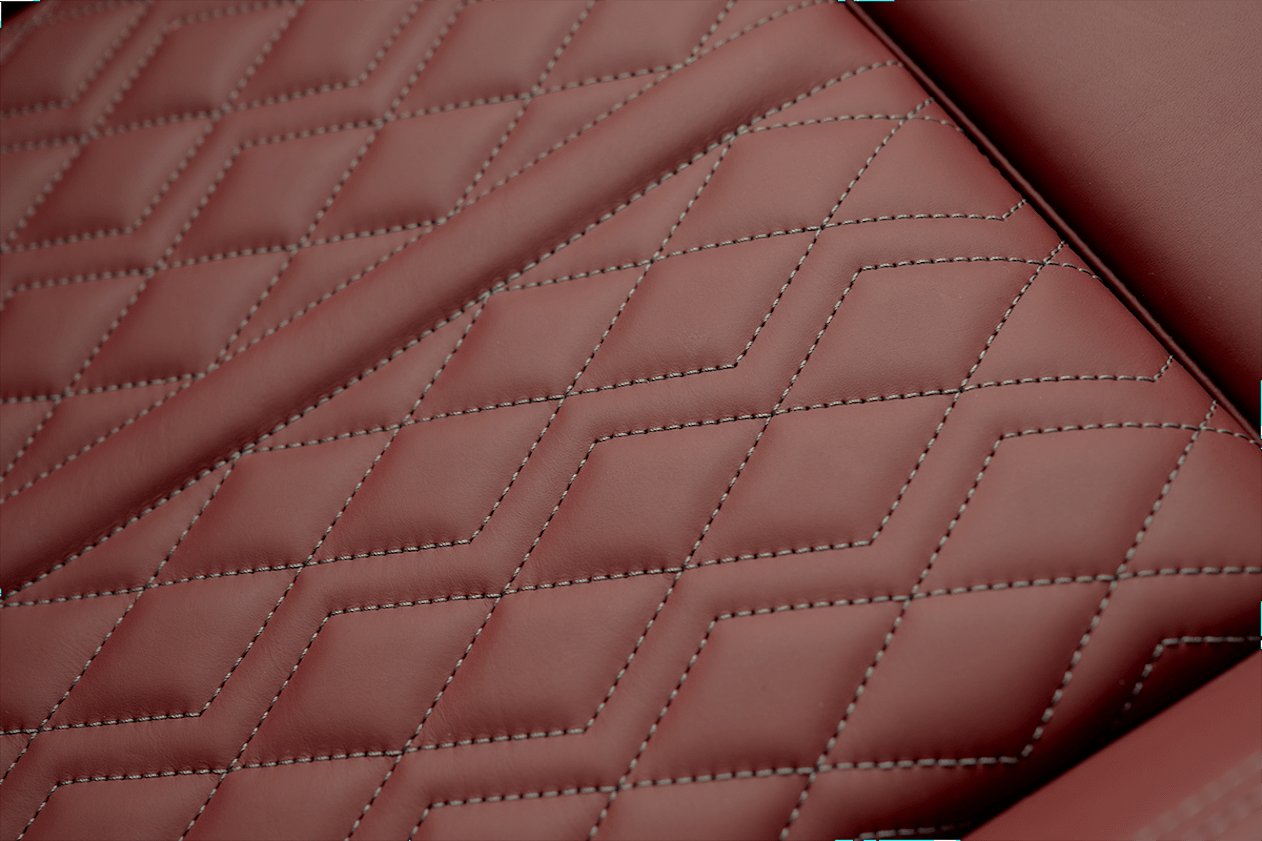 The front seats are sporty but not too firm