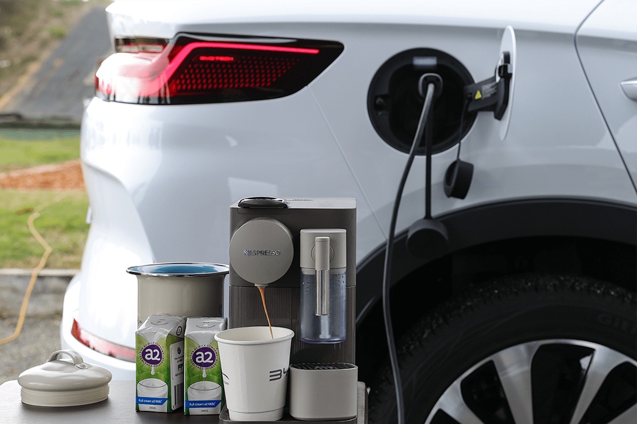 Vehicle-to-load (V2L) functionality is possible.