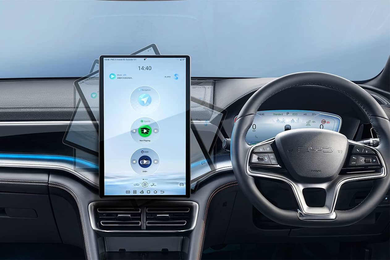 15.6-inch rotating touchscreen pictured.