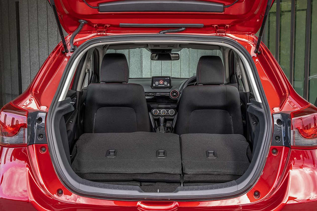 The Mazda2 falls short compared to its rivals like the Toyota Yaris which has 270L of boot capacity.