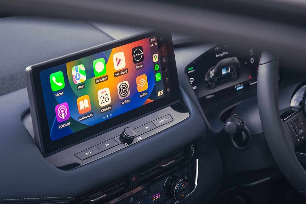 Upfront of the Qashqai is a 12.3-inch central touchscreen.