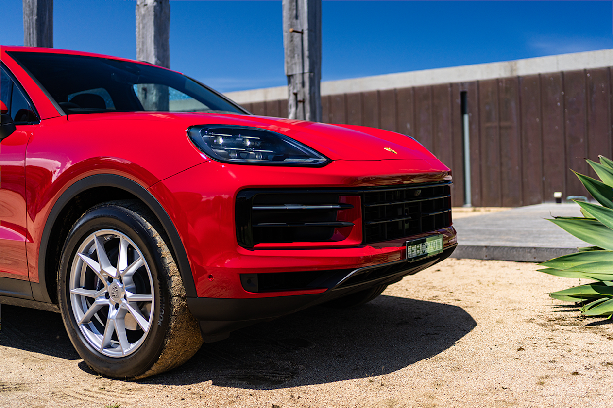 The Cayennes front features a more aggressive look.