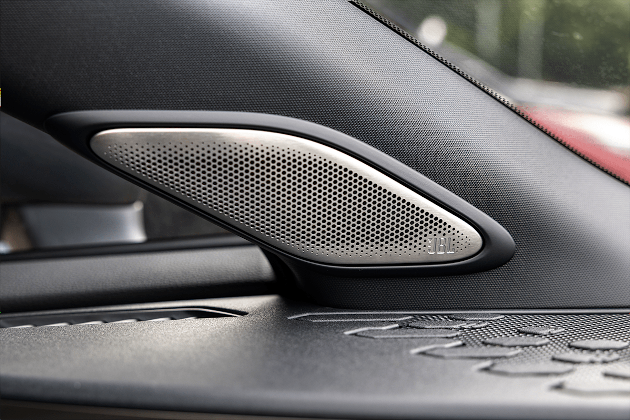 The Koba grade receives a nine-speaker JBL sound system.