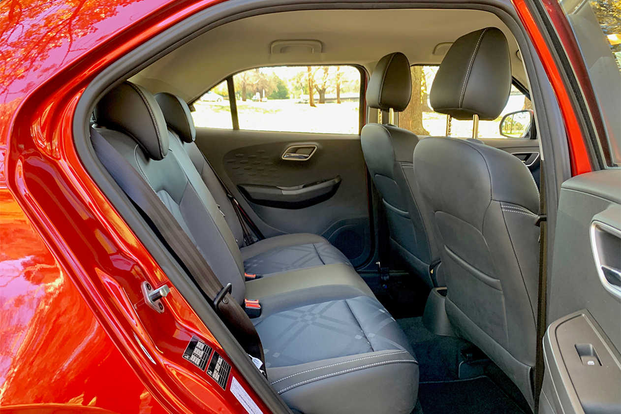Rear seat comfort is okay in the MG 3 Excite.