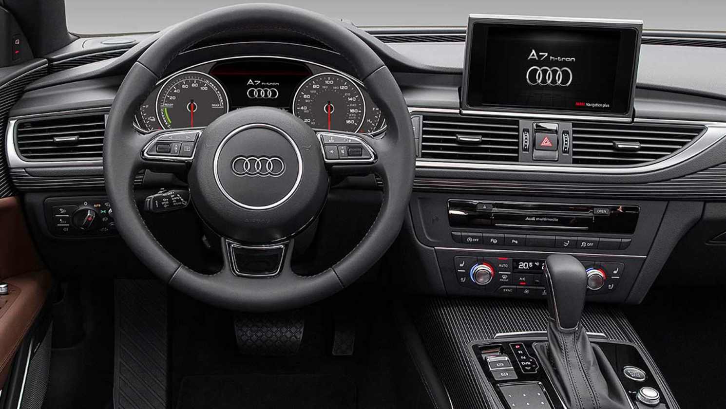 A sneak peak inside Audi&#039;s A7 h-tron Sportback cabin.