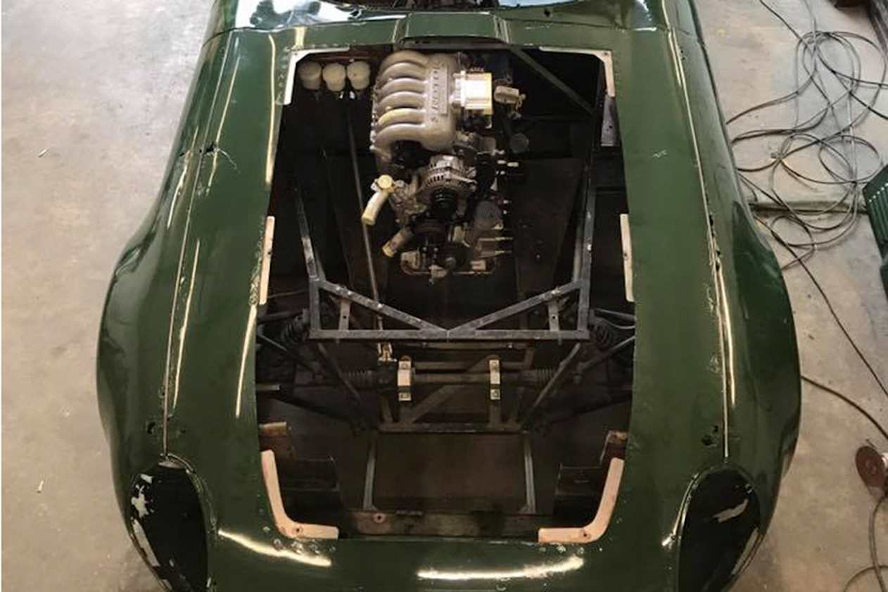 The front mid-engined design is shared by the S2000, McLaren SLR, and most Astons. (image credit: Muttley Racing/Facebook.com)