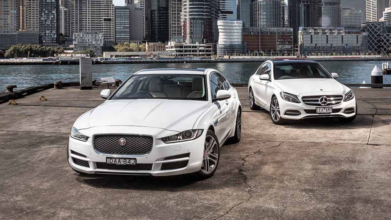 2015 Jaguar XE Prestige and Mercedes-Benz C200