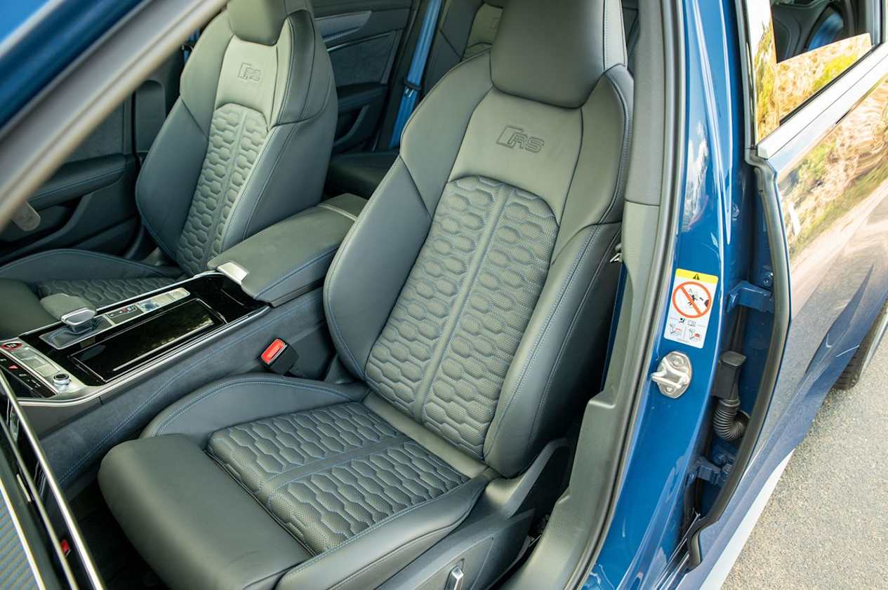 The RS6 is a big wide car, with large but supportive seats and plenty of headroom. (Image: Tom White)