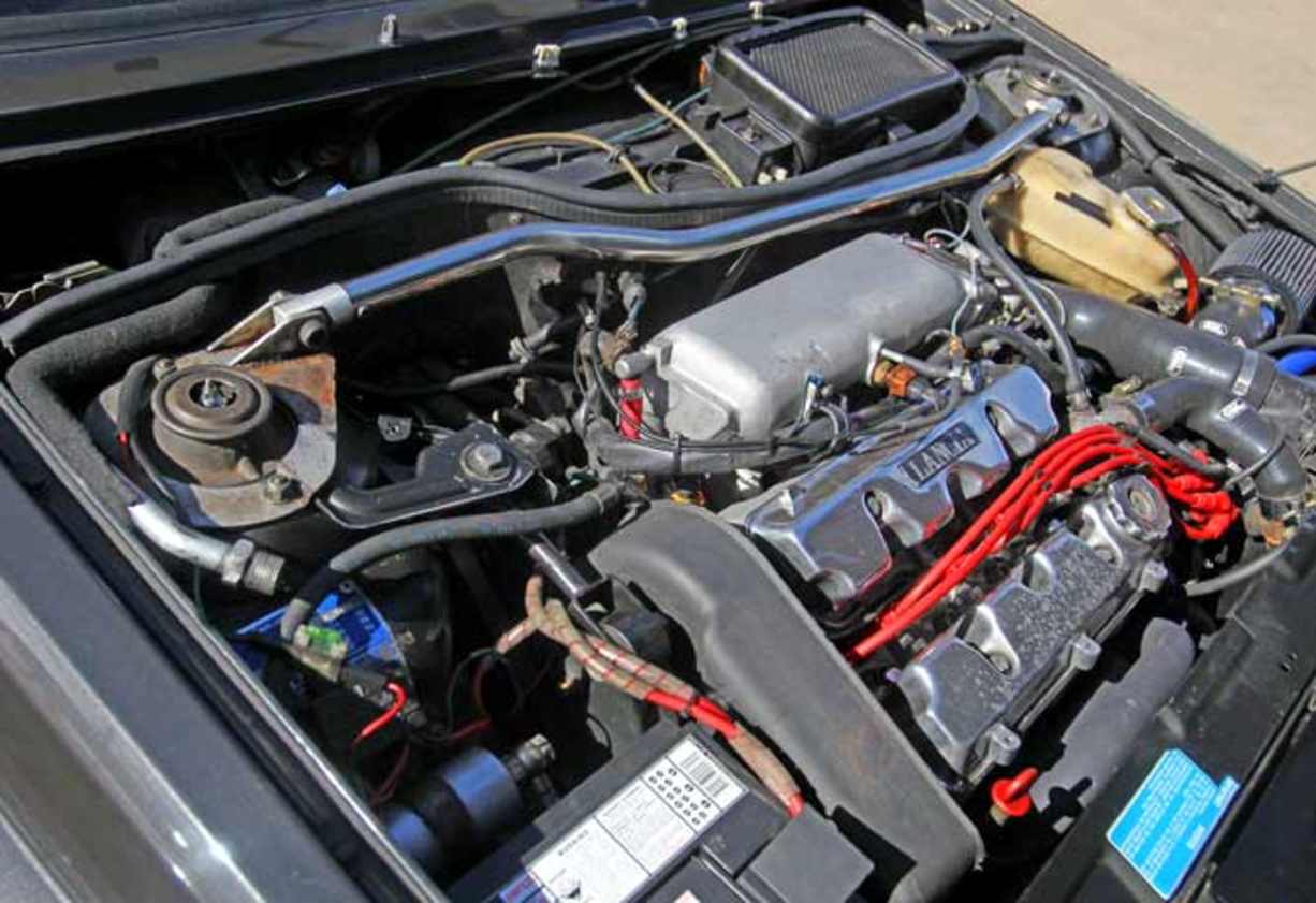 Under the hood of the Lancia Delta Integrale.