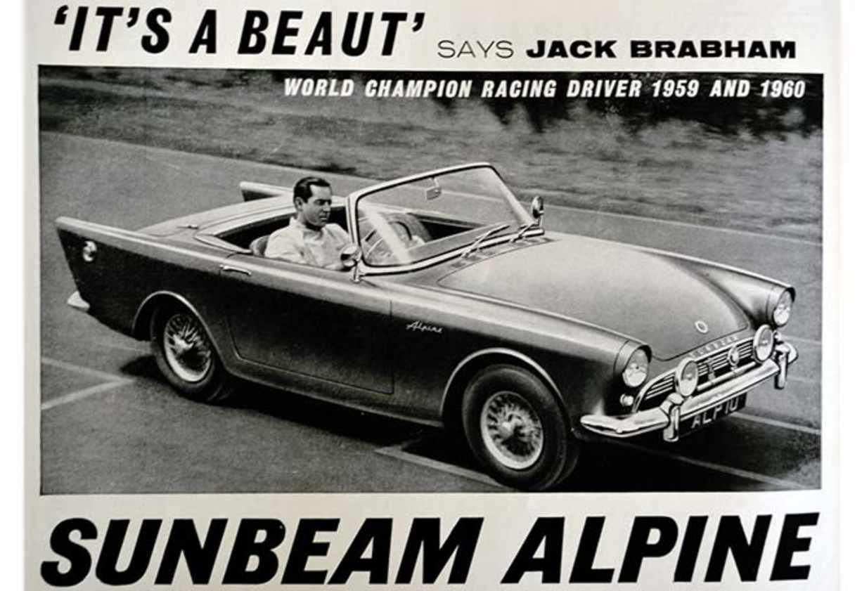 Sunbeam Alpine endorsed by Jack Brabham.
