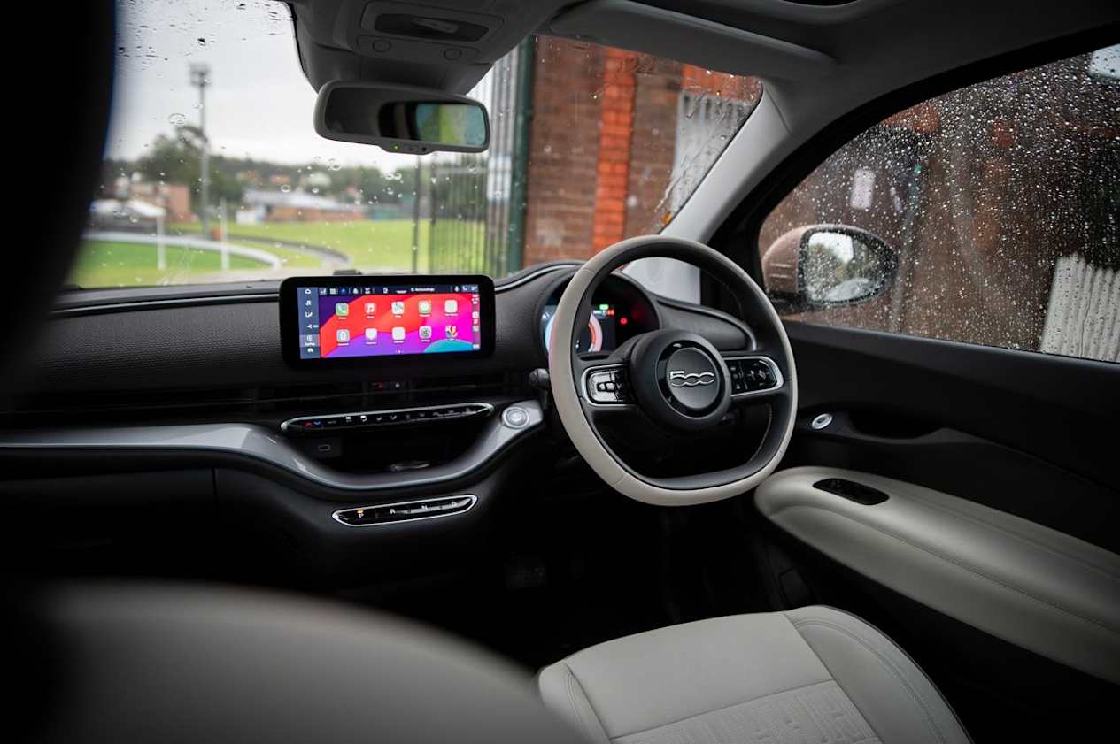 Fiat 500e interior pictured (Image: Tom White)