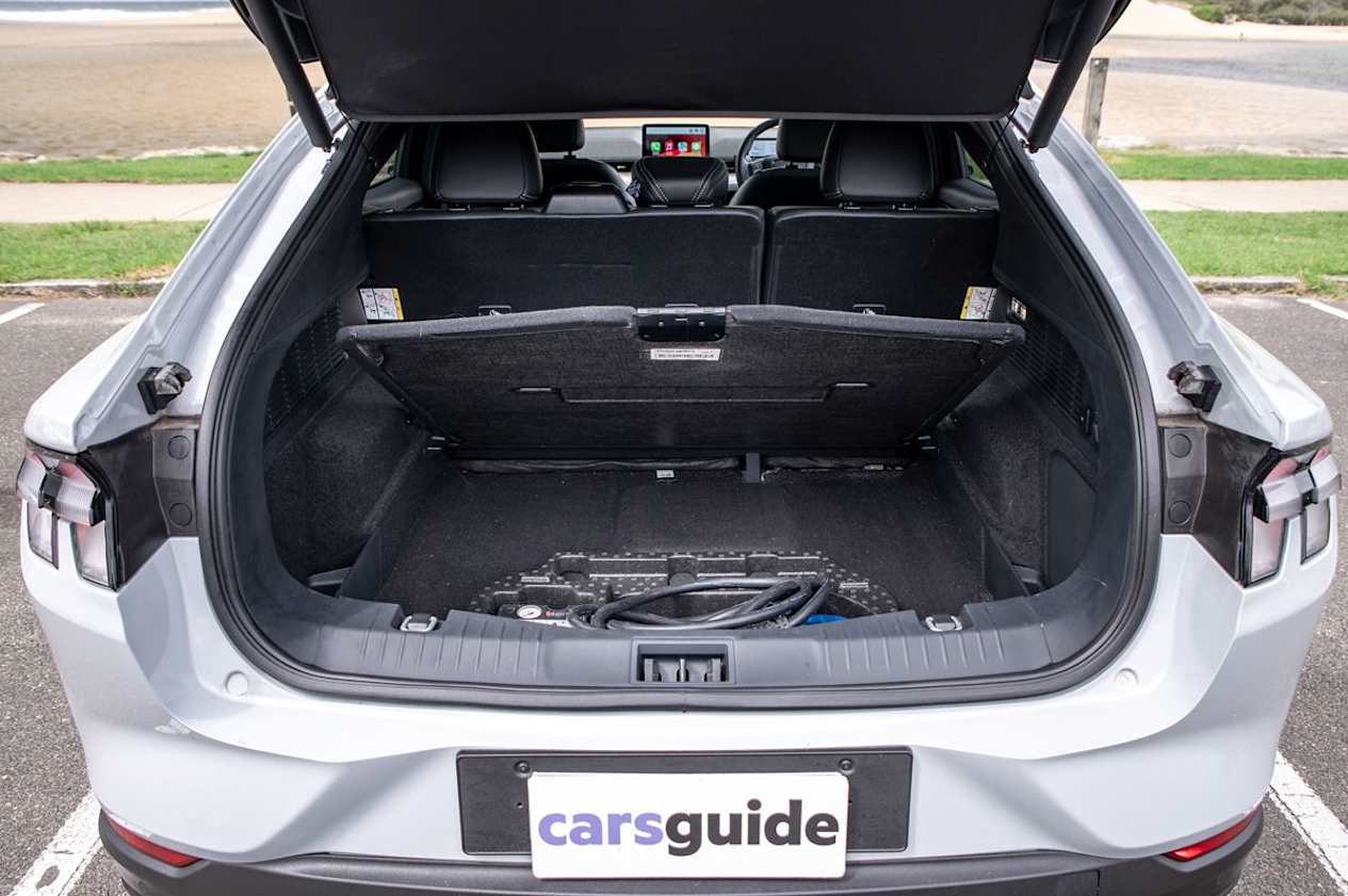 The Mach-E features a puncture repair kit. (Image: Tom White)