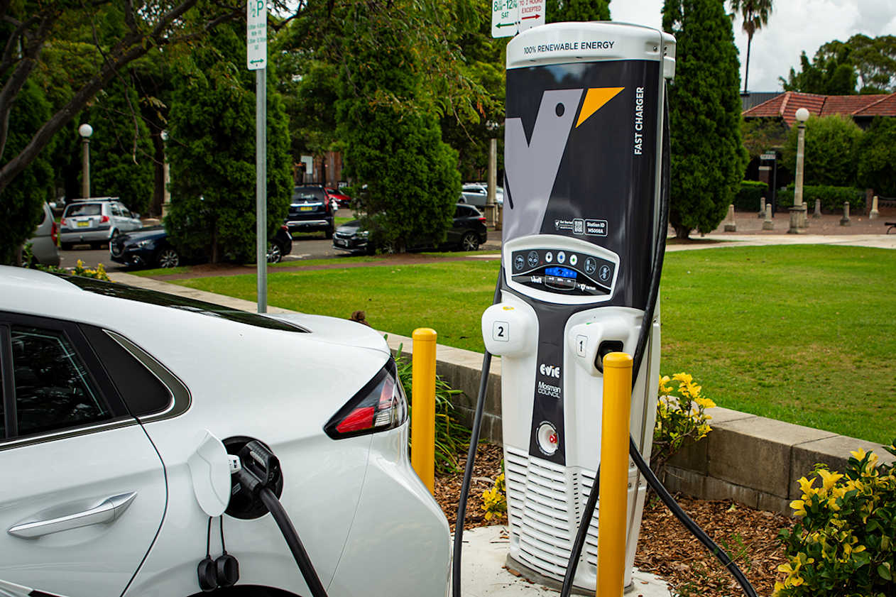 My single charge session was at a council-supported clean-energy Tritium charger with a max output on DC of 112kW. (image: Tom White)