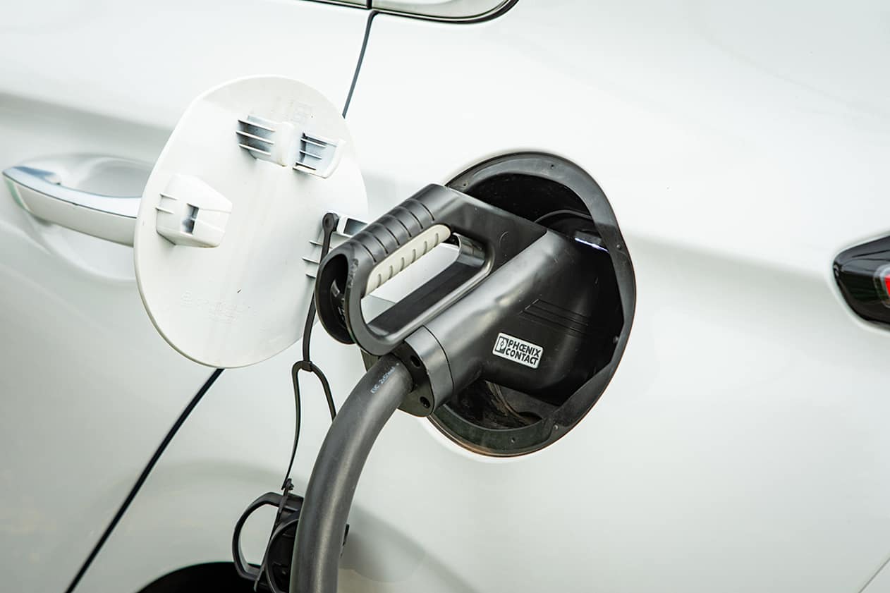 The Ioniq charges via the most popular socket, the European Mennekes Type 2 combo. (image: Tom White)