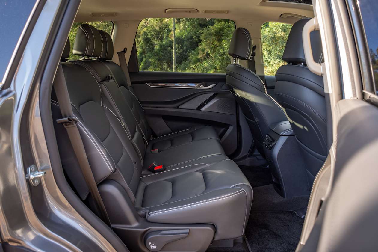 Second-row occupants get their own climate control module, USB ports and even a full-sized household power outlet