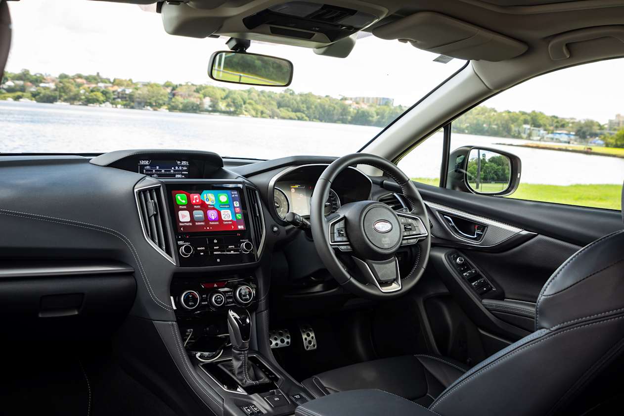 The Impreza has a pretty practical interior. 