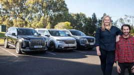 Hyundai Palisade Highlander petrol vs Kia Carnival Platinum petrol vs Nissan Pathfinder Ti 2023 comparison review