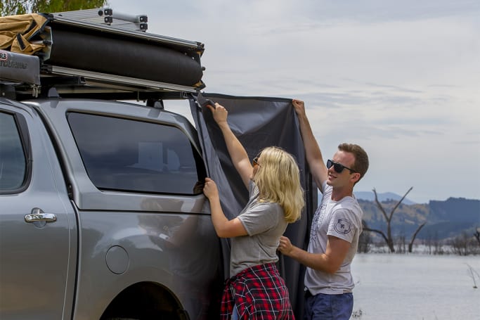 Mounting roof top tent on canopy outlet
