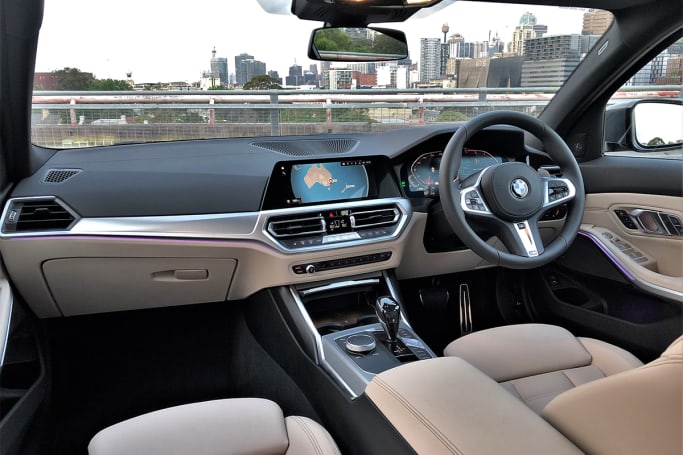 The 330i Touring shows off BMW’s new-generation cockpit, complete with a virtual (digital) instrument cluster, and large integrated media display.