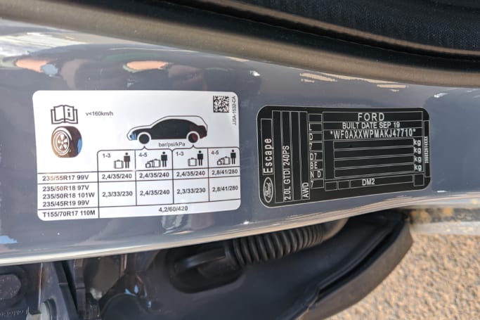 Tire Pressure Ford Escape 2012