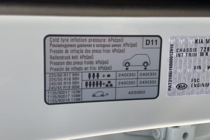 Kia Sportage Tyre Pressure Carsguide