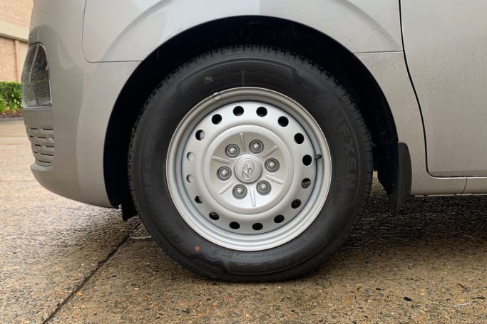 The Staria Load rides on 17-inch steel wheels. (Image: Matt Campbell)