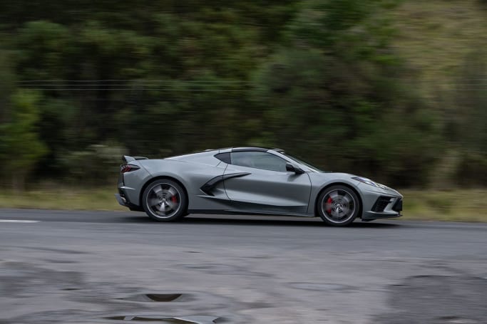 The C8’s dynamic highlight is the suspension which manages to soak up everything thrown at it. (image: Joel Strickland)