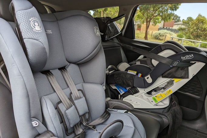 The interior space is a little limited with two car seats installed. (Image: Tung Nguyen)