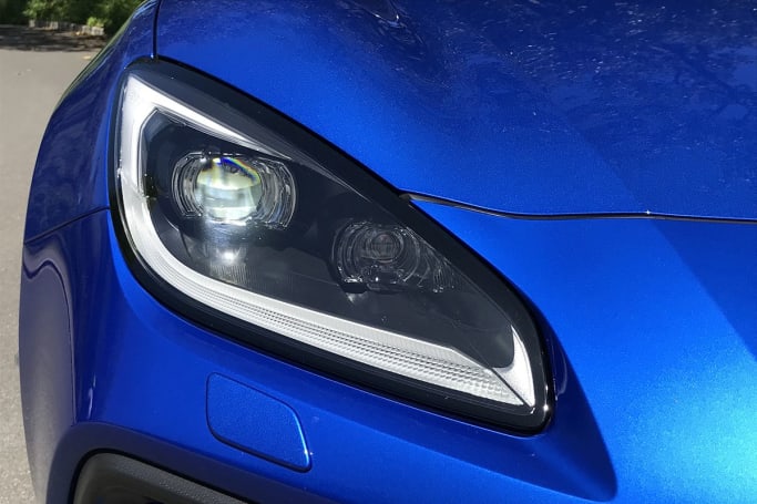 Large, angular LED headlights are defined by LED DRLs around their perimeter. (Image: James Cleary)