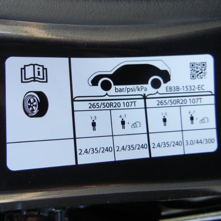 Subaru Tyre Pressure Chart