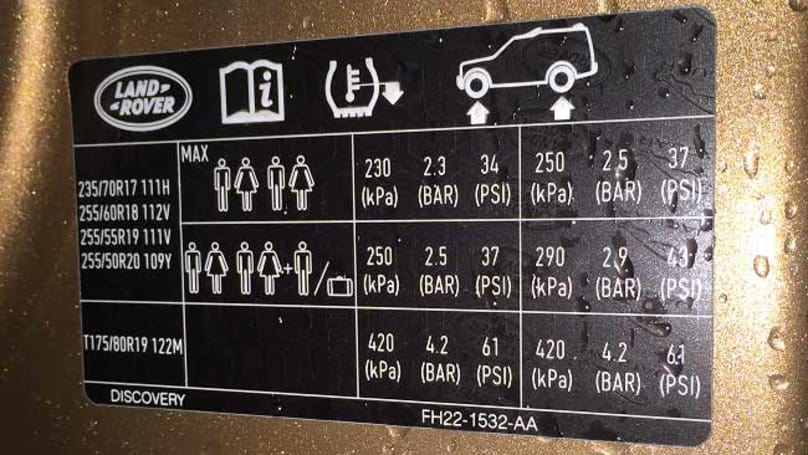 Hankook Tire Pressure Chart