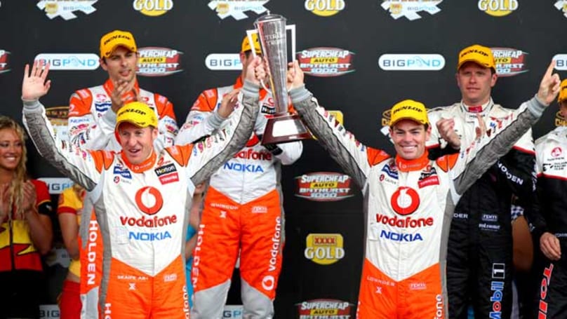 For his last Bathurst 1000 win, Skaife shared a Holden with Craig Lowndes for Triple Eight Race Engineering.