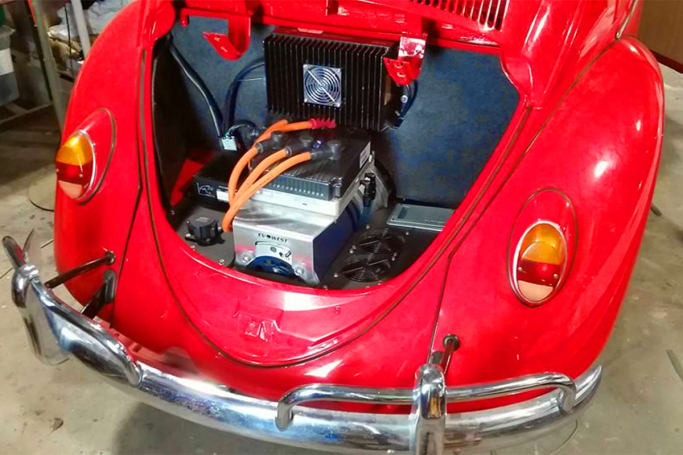 Air-cooled VWs are a popular candidate for conversion.