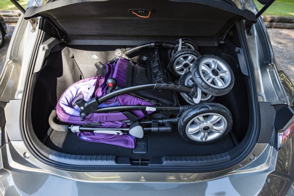 The Kia fit the pram with plenty of room to spare. 