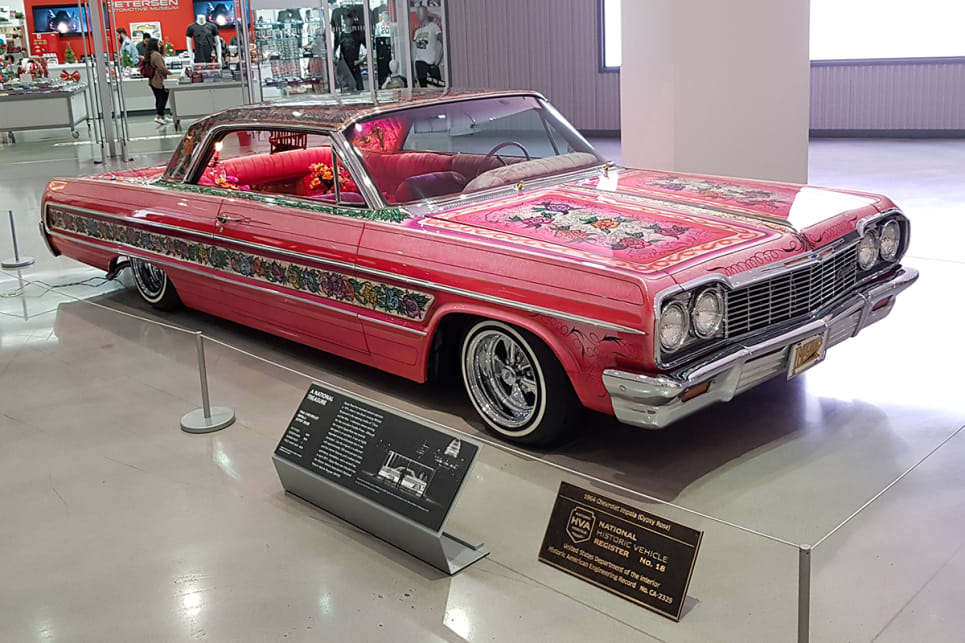 This 1964 Chevrolet Impala is called "Gypsy Rose", and first received attention when it was shown in the opening credits of the "Chico and the Man" sitcom in 1974. It is regarded by some as one of the most significant lowriders to date. (image credit: Malcolm Flynn)
